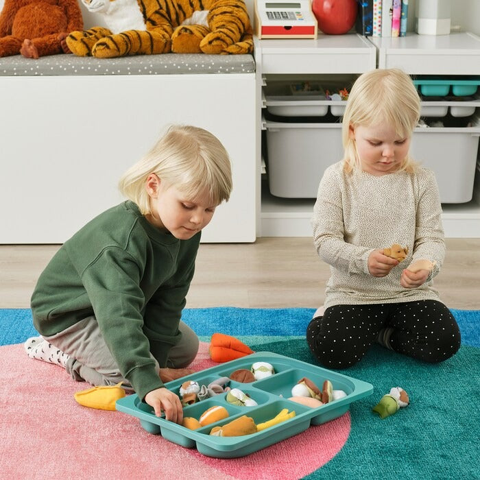 TROFAST Storage tray with compartments, grey, 42x30x5 cm