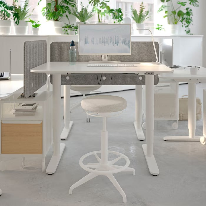 EILIF Screen for desk, dark grey, 80x48 cm