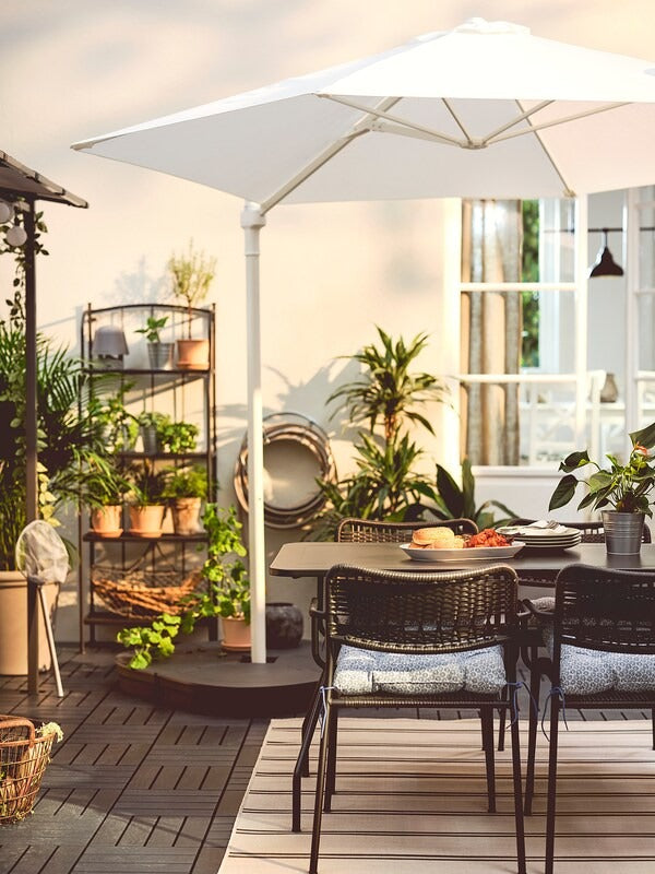 HÖGÖN Parasol, hanging, white, 270 cm