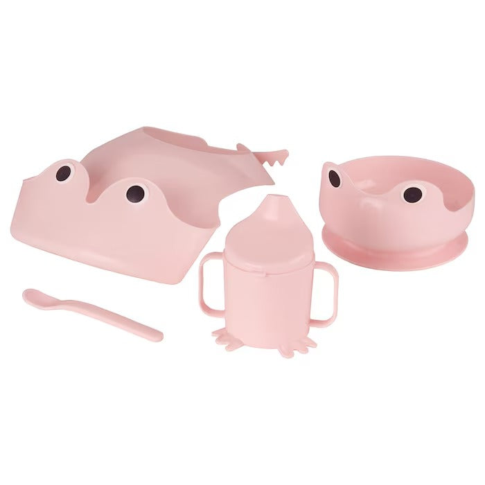 MATA 4-piece eating set, pink