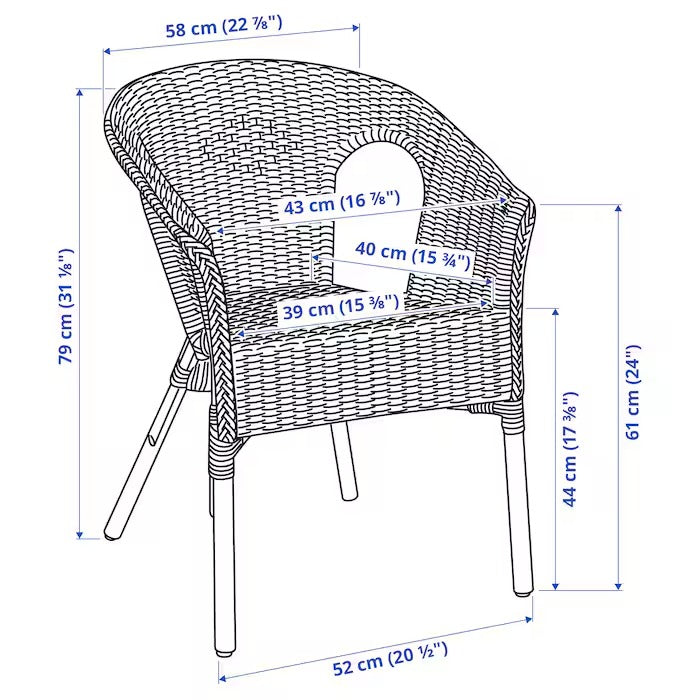 AGEN Chair, rattan/bamboo