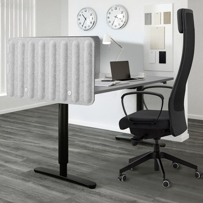 EILIF Screen for desk, dark grey, 80x48 cm