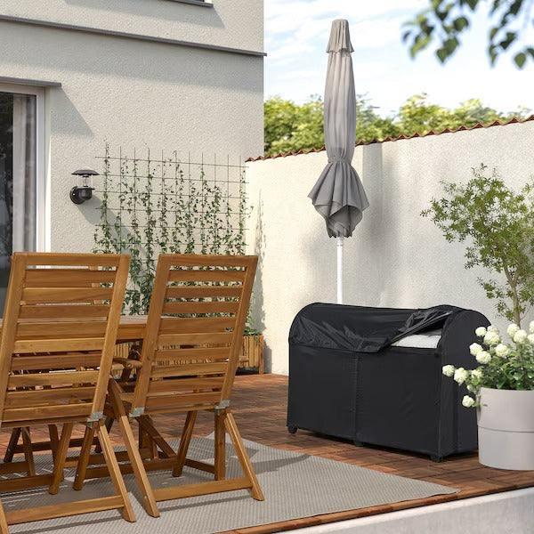 TOSTERÖ Storage box, outdoor, black, 129x44x79 cm