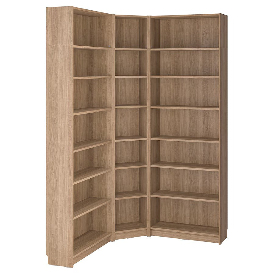 BILLY Bookcase corner comb w ext units, white, 136/136x28x237 cm
