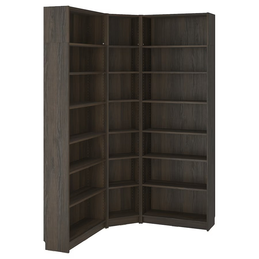 BILLY Bookcase corner comb w ext units, white, 136/136x28x237 cm