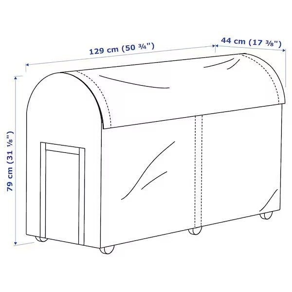 TOSTERÖ Storage box, outdoor, black, 129x44x79 cm