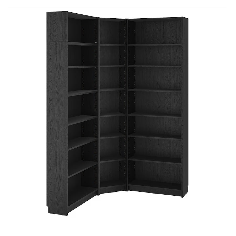 BILLY Bookcase corner comb w ext units, white, 136/136x28x237 cm