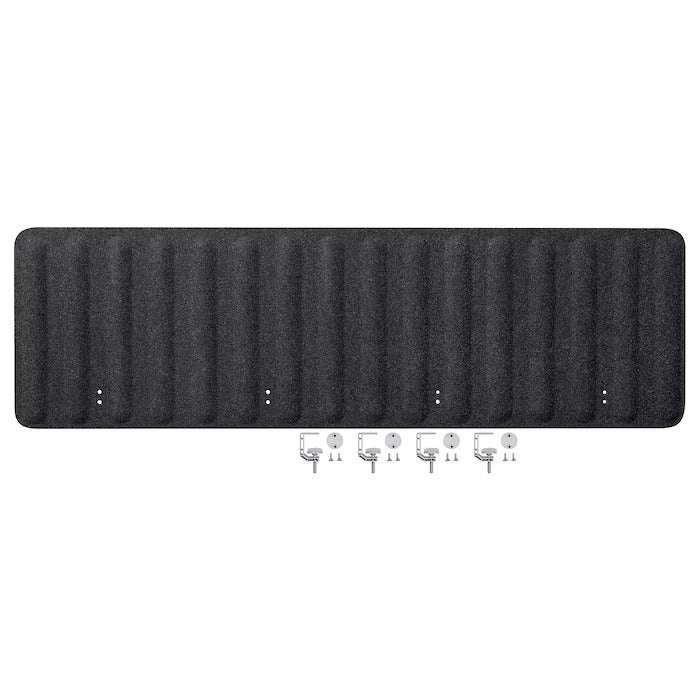 EILIF Screen for desk, dark grey, 160x48 cm