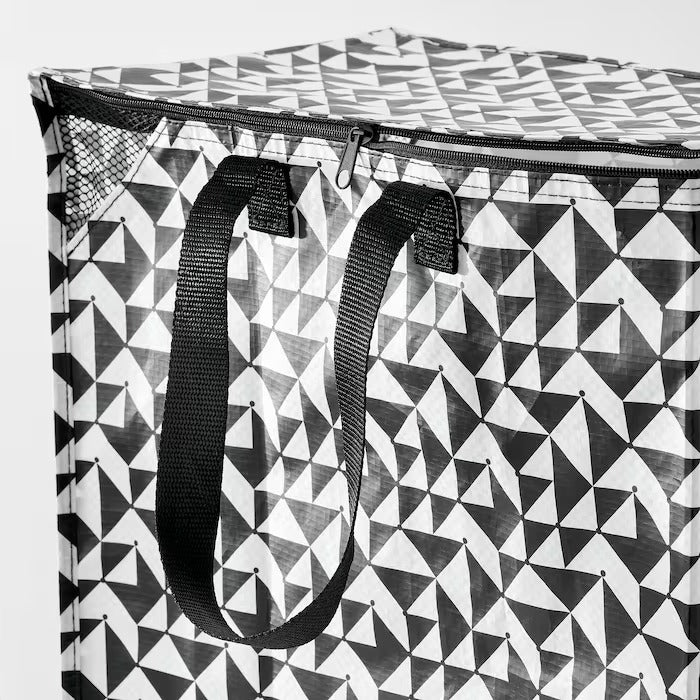 KNALLA Bag, black/white, 40x25x47 cm/47 l