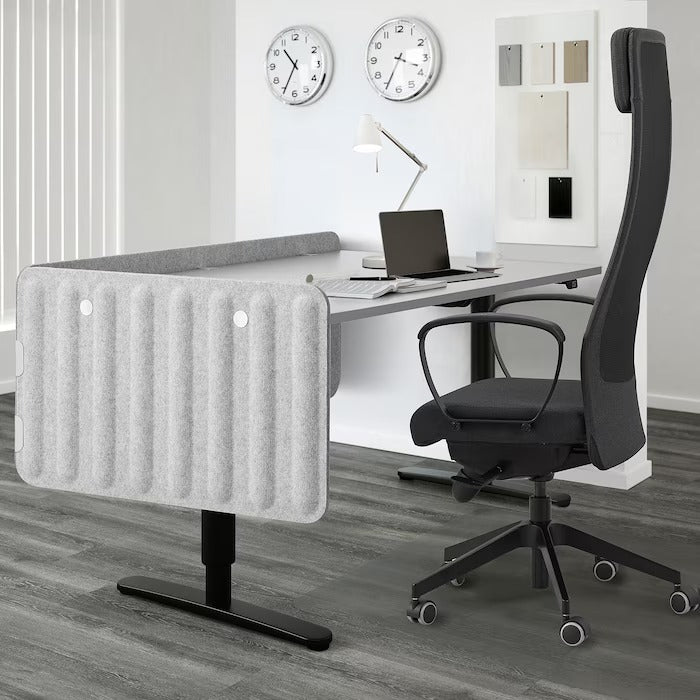 EILIF Screen for desk, dark grey, 160x48 cm