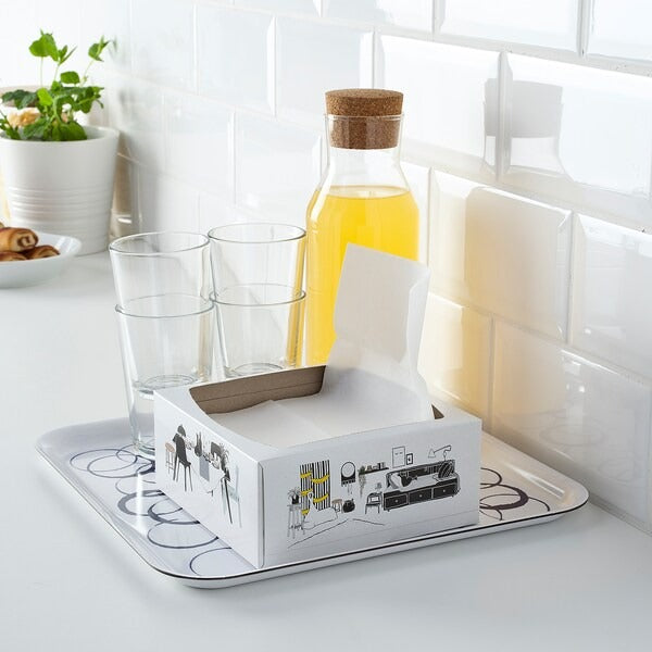 FAMILJ Paper napkin, white, 16x32 cm