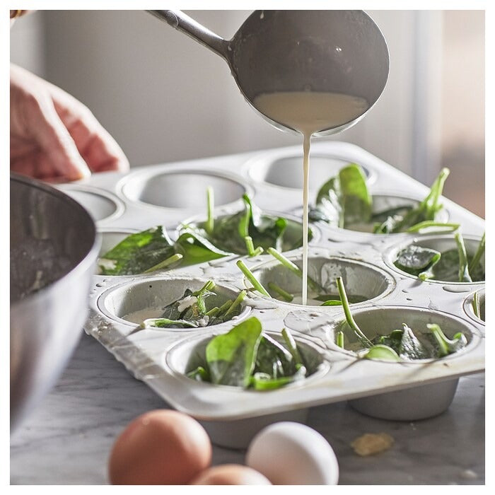 VARDAGEN Muffin tin, silver-colour, 38x29 cm
