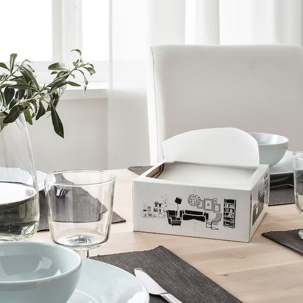 FAMILJ Paper napkin, white, 16x32 cm
