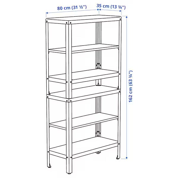 KOLBJÖRN Shelving unit in/outdoor, 80x35x162 cm