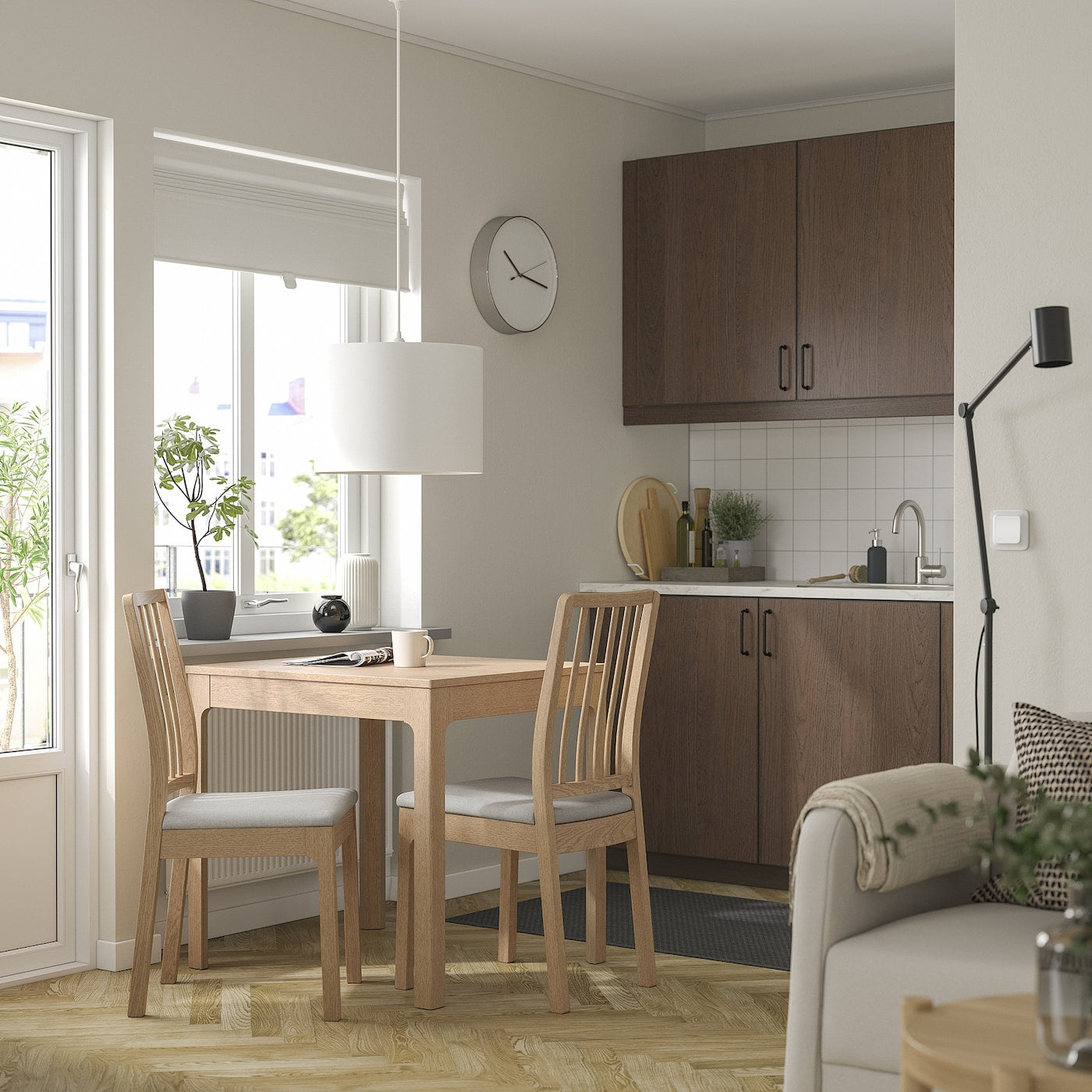 EKEDALEN Extendable table, oak, 80/120x70 cm