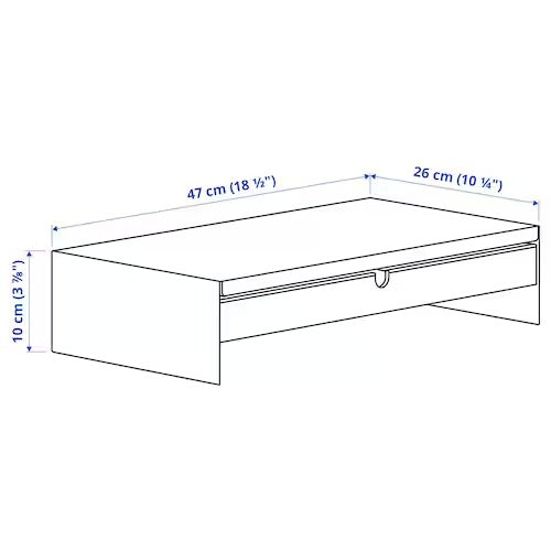 ELLOVEN Monitor stand with drawer, white