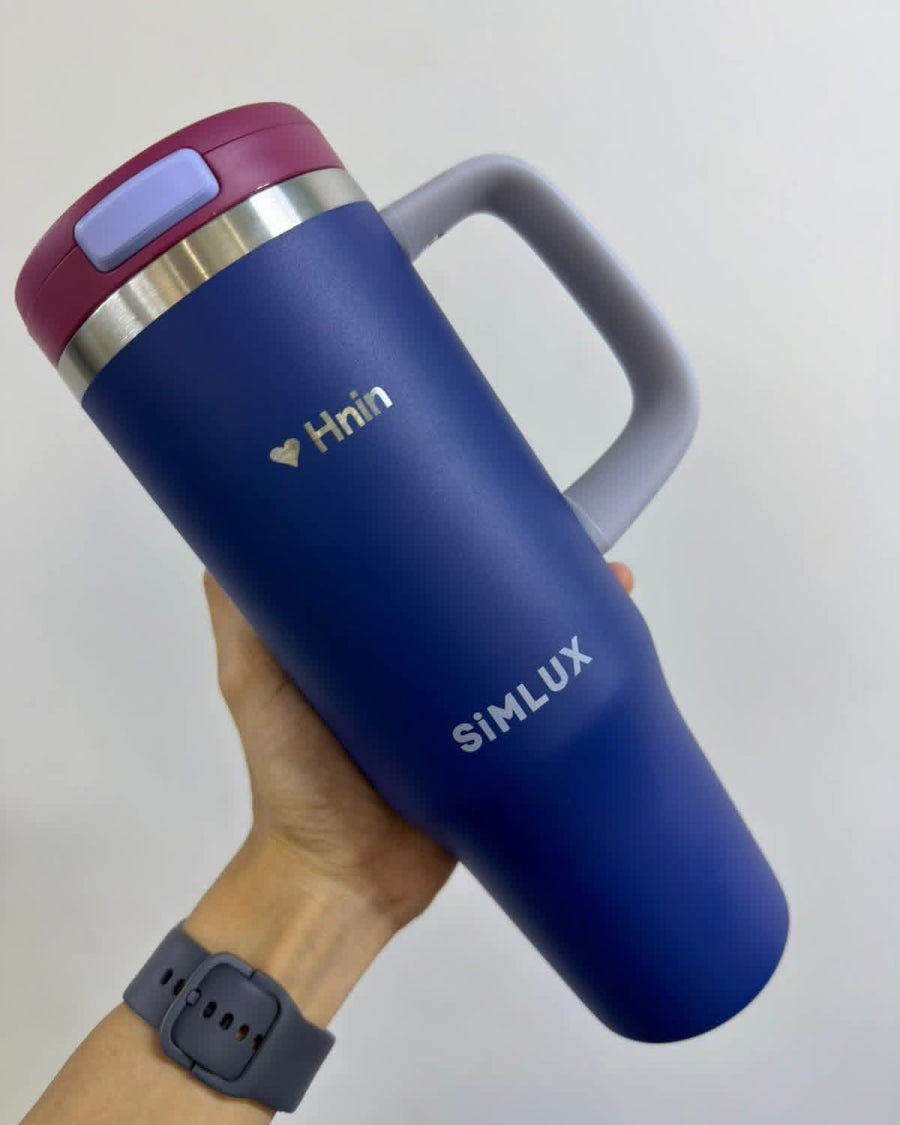 SiMLUX tumbler engraved with the name Hnin