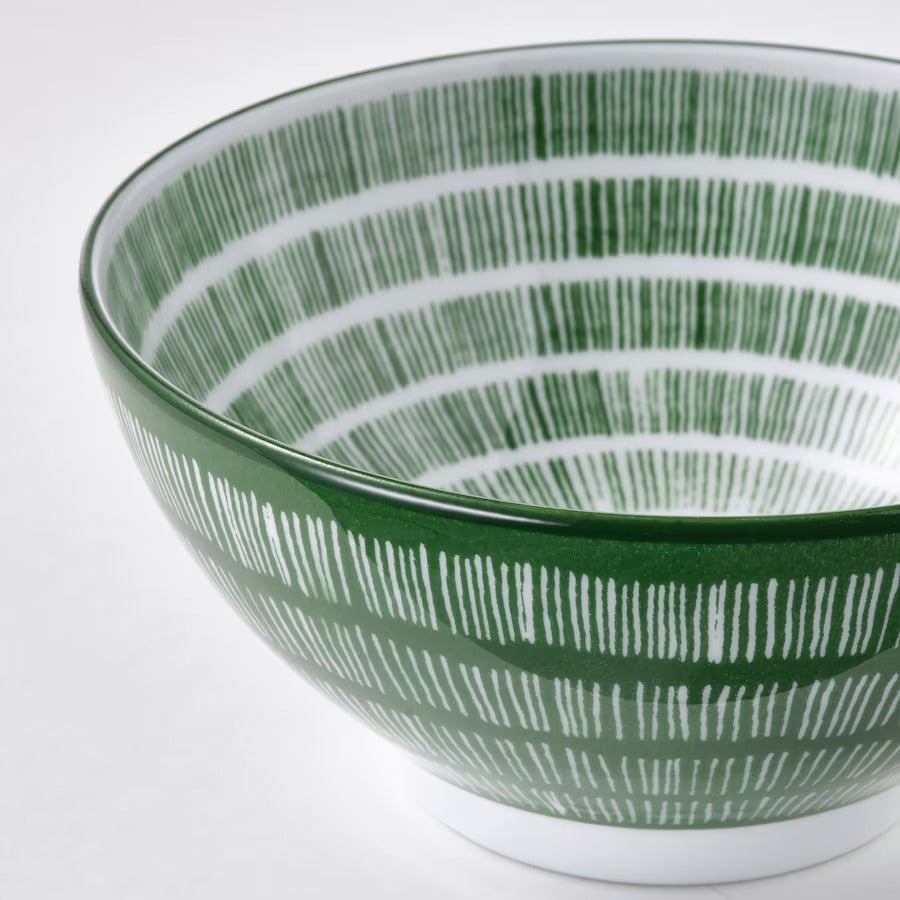 ENTUSIASM Bowl, patterned/green, 12 cm
