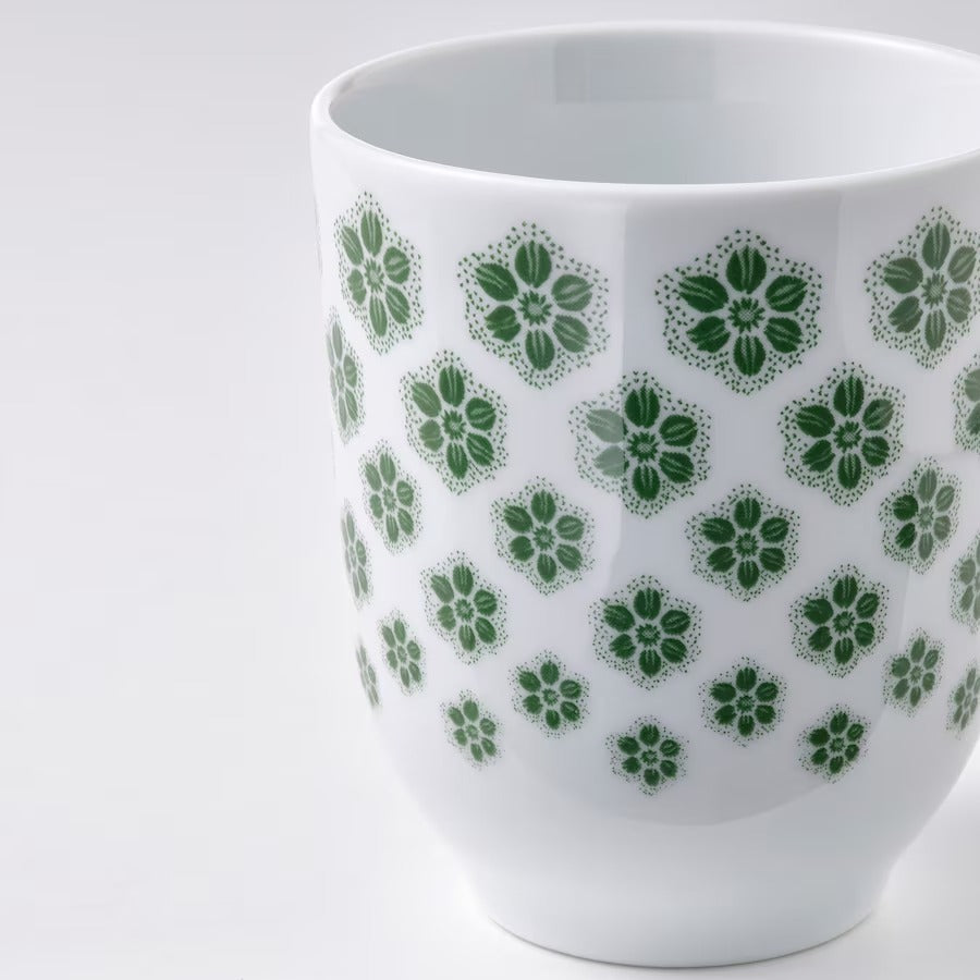 ENTUSIASM Mug, patterned/green, 22 cl