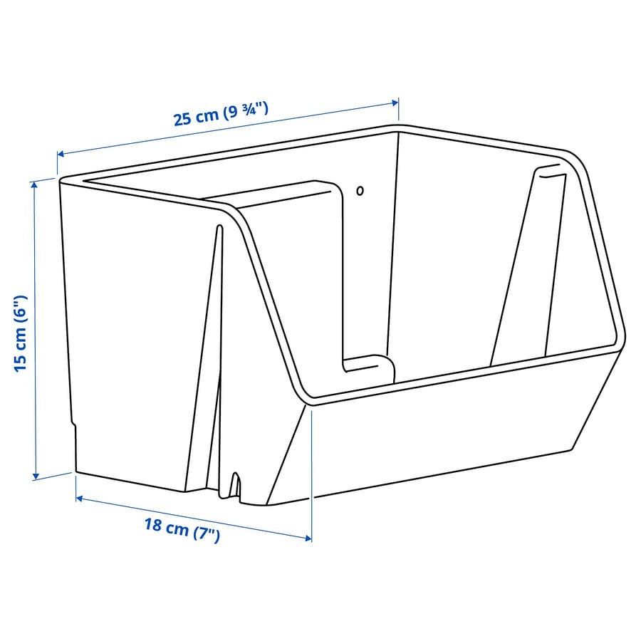 FODERTRÅG Organiser for desk/wall, light grey, 25x18x15 cm