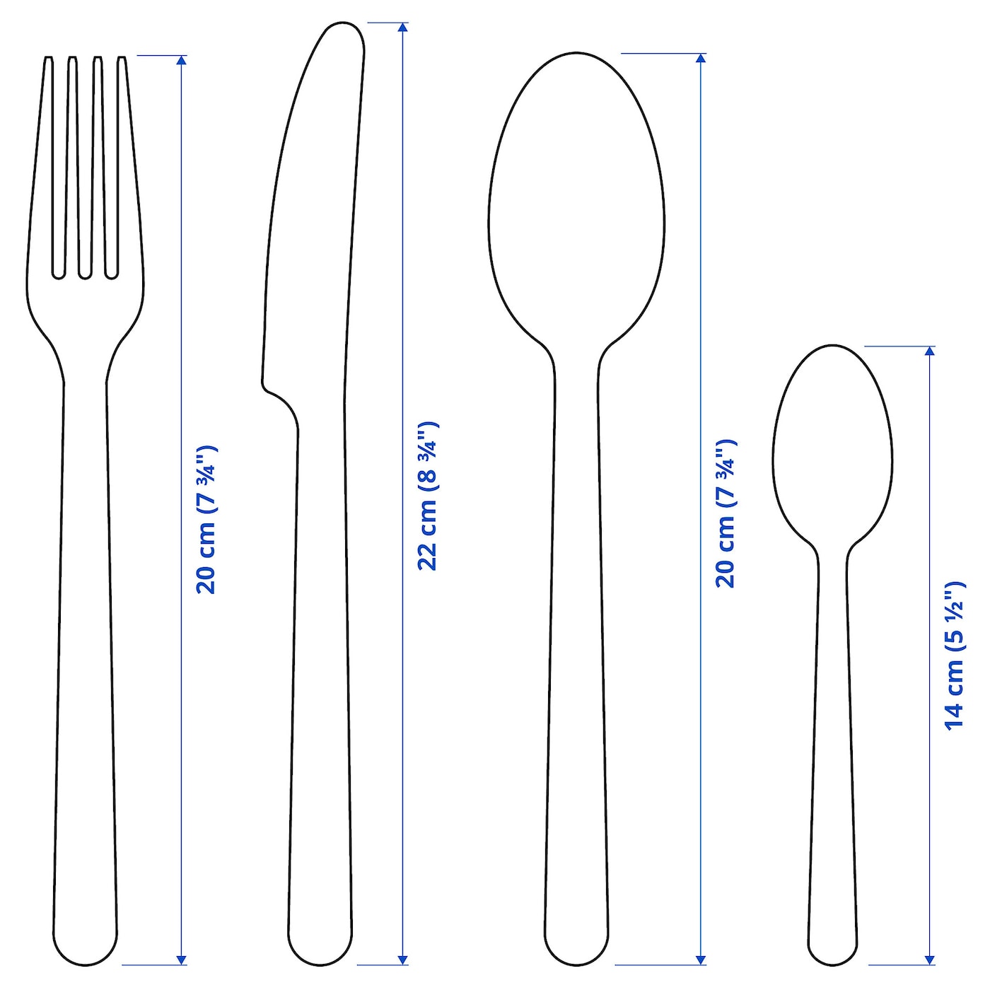 IKEA 365+ 24-piece cutlery set, stainless steel