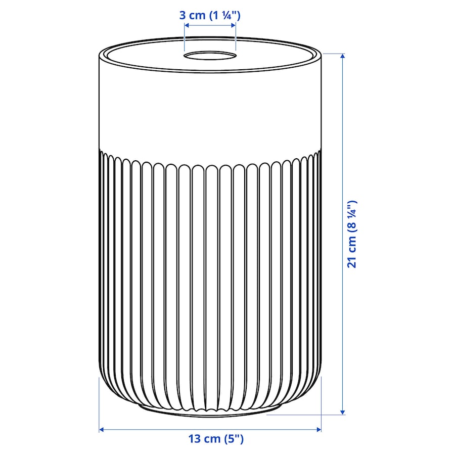 GRADVIS Vase with metal insert, clear glass/gold-colour, 21 cm