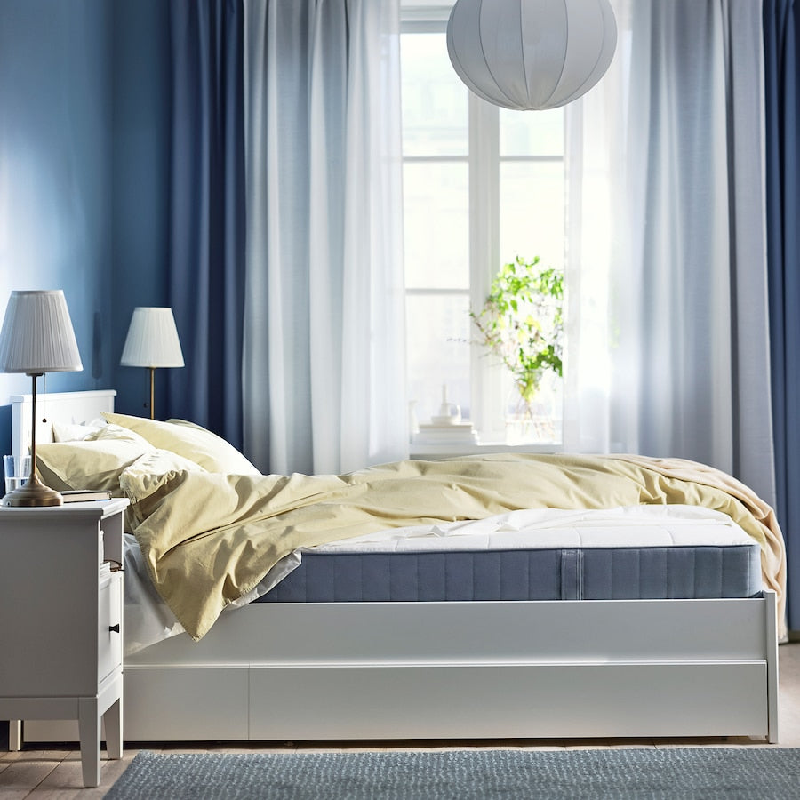VESTMARKA Sprung mattress, firm/light blue, 90x200 cm