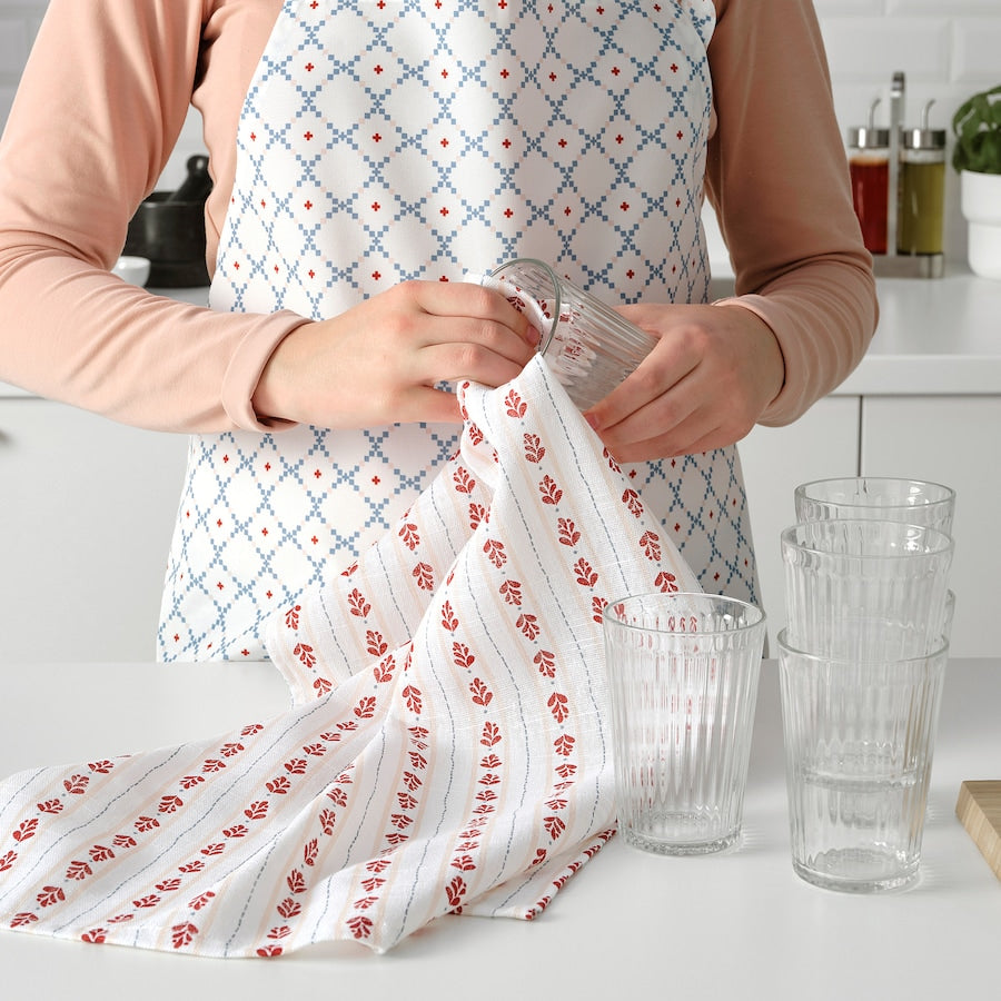 INAMARIA Tea towel, patterned red/pink, 45x60 cm