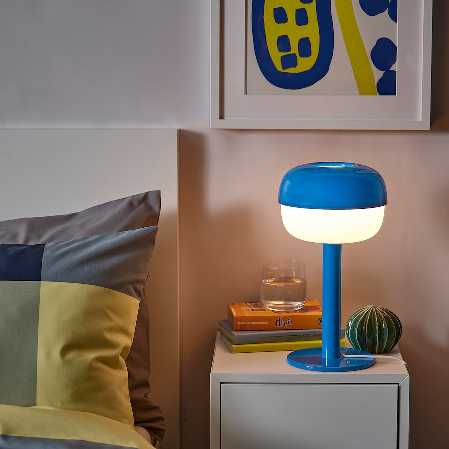 BLÅSVERK Table lamp, beige, 36 cm