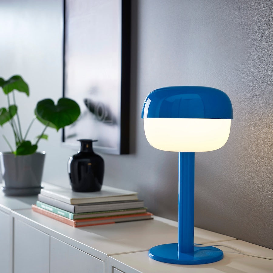 BLÅSVERK Table lamp, beige, 36 cm