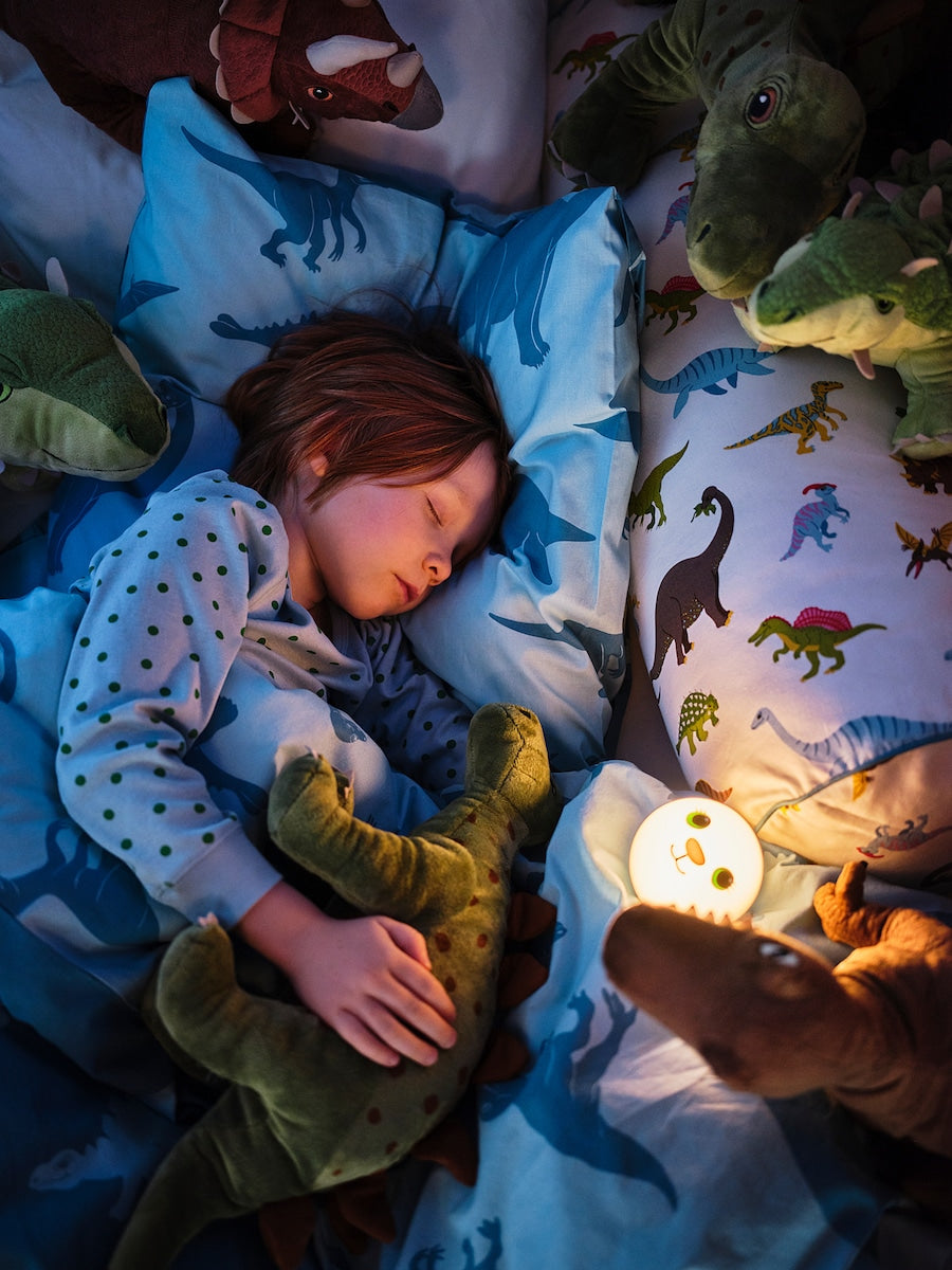 KORNSNÖ LED night light, white/rabbit battery-operated