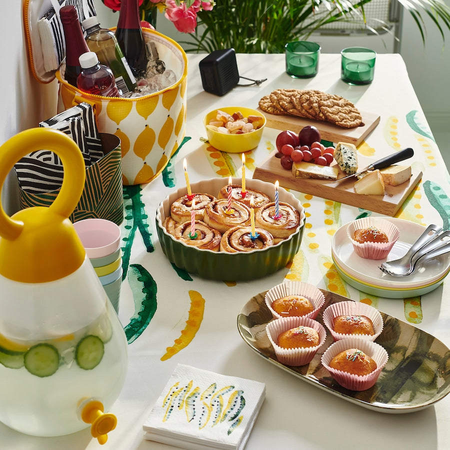 NÄBBFISK Paper napkin, patterned white/black, 38x38 cm