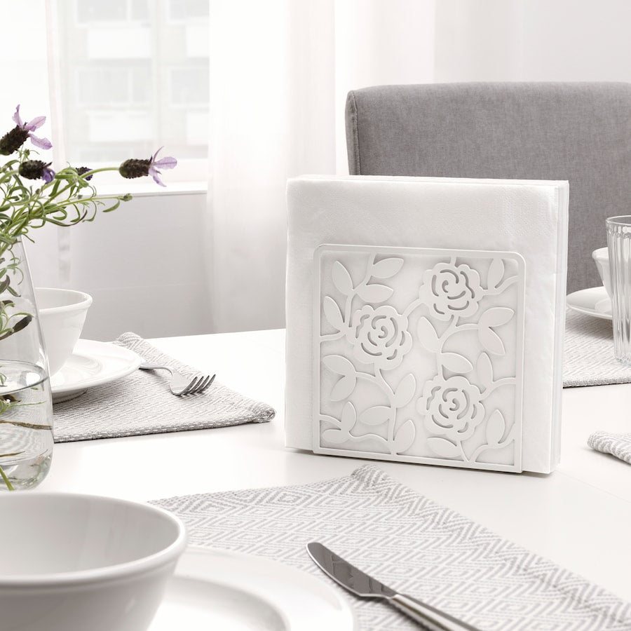 LIKSIDIG Napkin holder, white, 16x16 cm