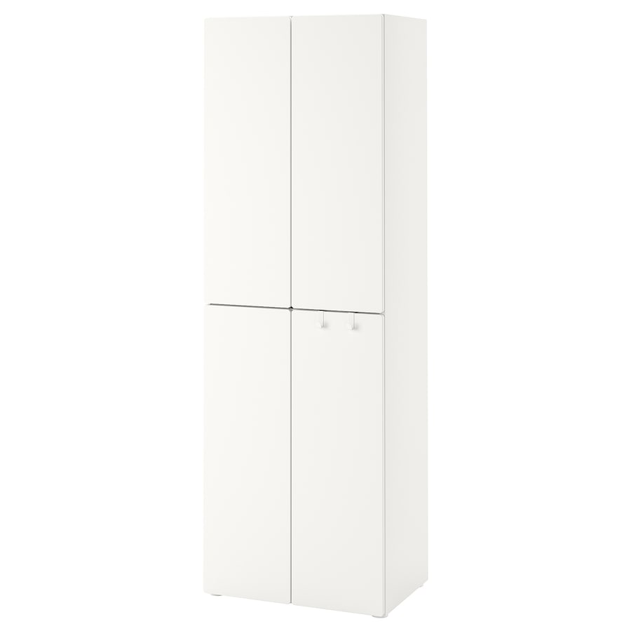 SMÅSTAD / PLATSA Wardrobe, white white/with 2 clothes rails, 60x57x181 cm