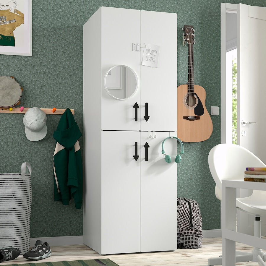 SMÅSTAD / PLATSA Wardrobe, white white/with 2 clothes rails, 60x57x181 cm