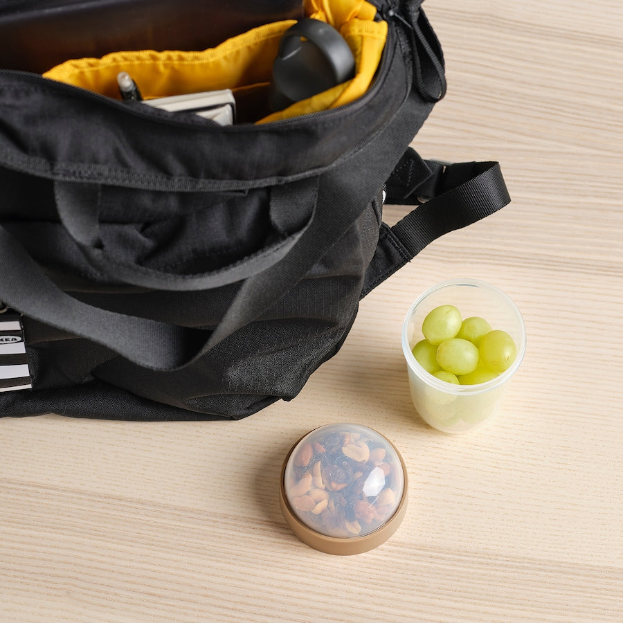 SPLITTERNY Snack container, transparent/light grey-brown, 300 ml
