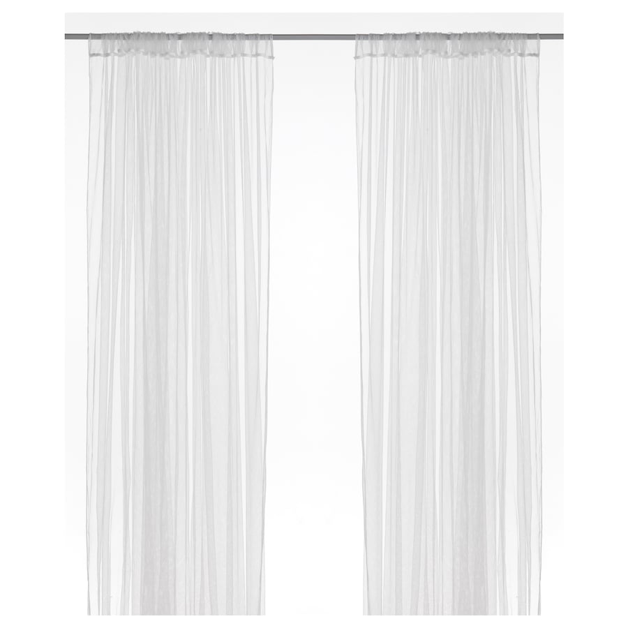 LILL Net curtains, 1 pair, with rod pocket/white, 280x250 cm