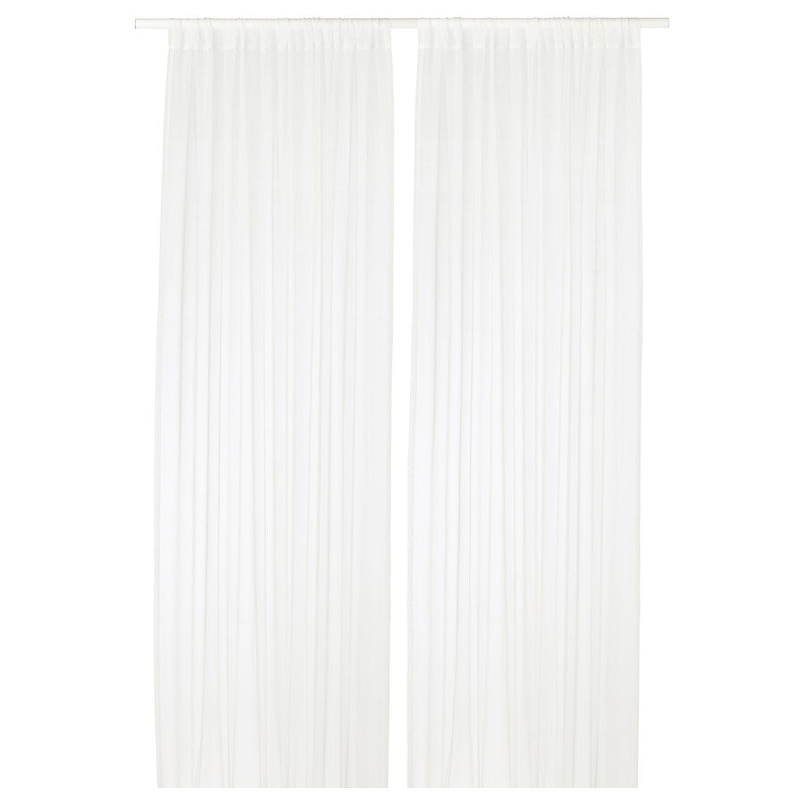 TERESIA Sheer curtains, 1 pair, with rod pocket/white, 145x250 cm