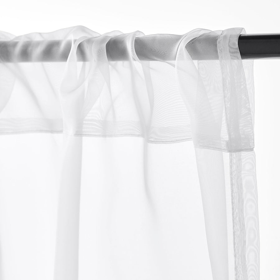 TERESIA Sheer curtains, 1 pair, with rod pocket/white, 145x250 cm