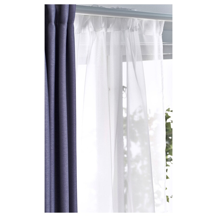 TERESIA Sheer curtains, 1 pair, with rod pocket/white, 145x250 cm