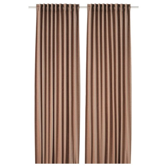 TIBAST Room darkening curtains, 1 pair, with heading tape/dark red, 145x250 cm