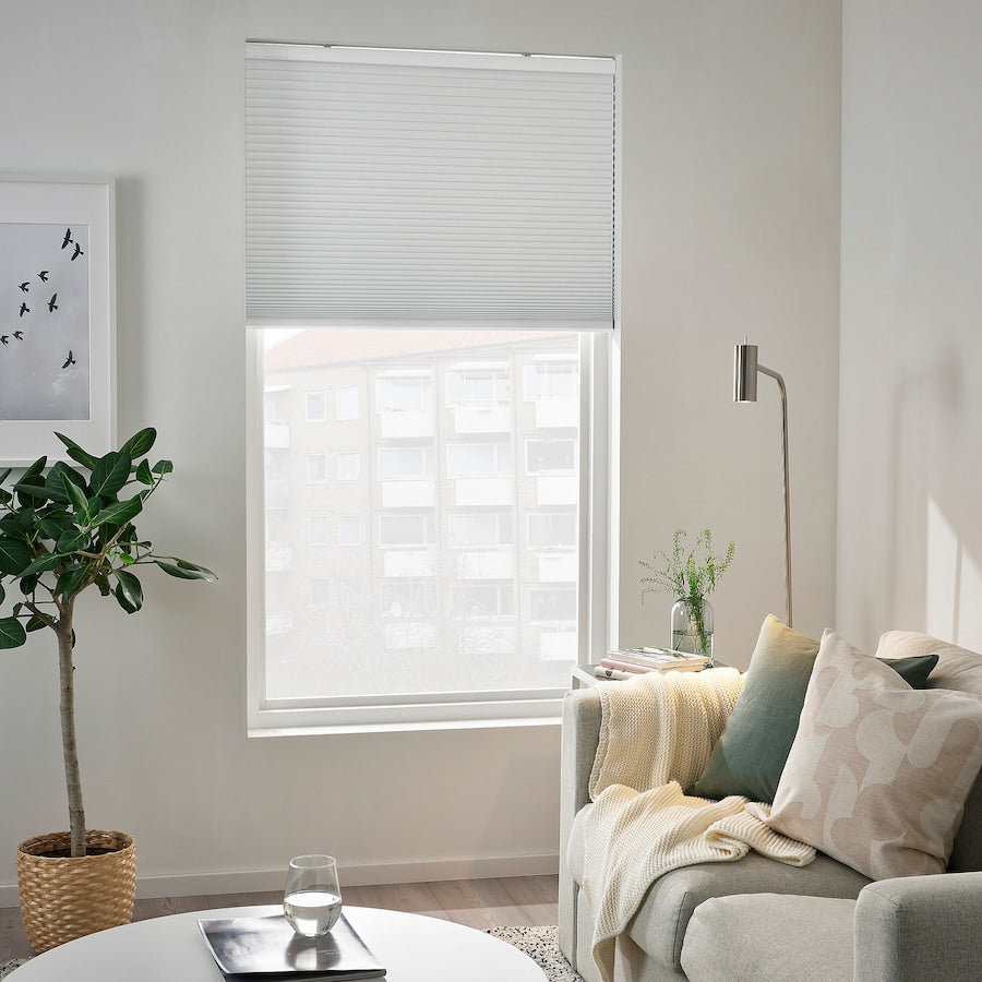TREDANSEN Block-out cellular blind, smart wireless/battery-operated white, 120x195 cm