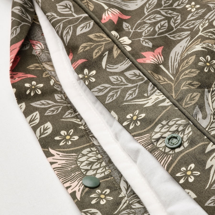 KÄRRDUNÖRT Duvet cover and pillowcase, dark green/multicolour, 150x200/50x80 cm