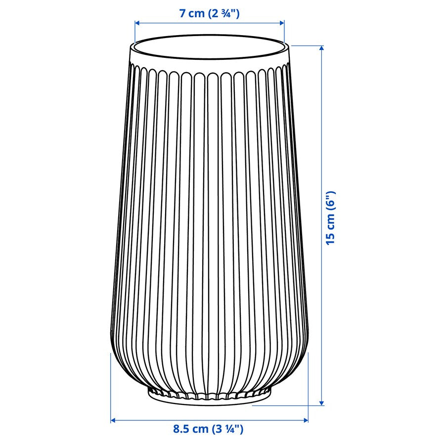 GRADVIS Vase, grey, 19 cm