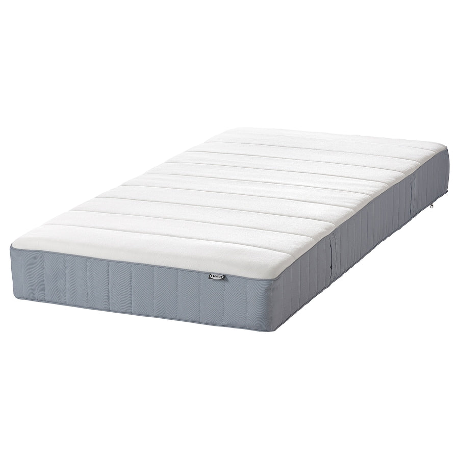 VESTERÖY Pocket sprung mattress, extra firm/light blue, 150x200 cm