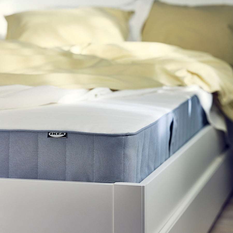 VESTMARKA Sprung mattress, firm/light blue, 90x200 cm