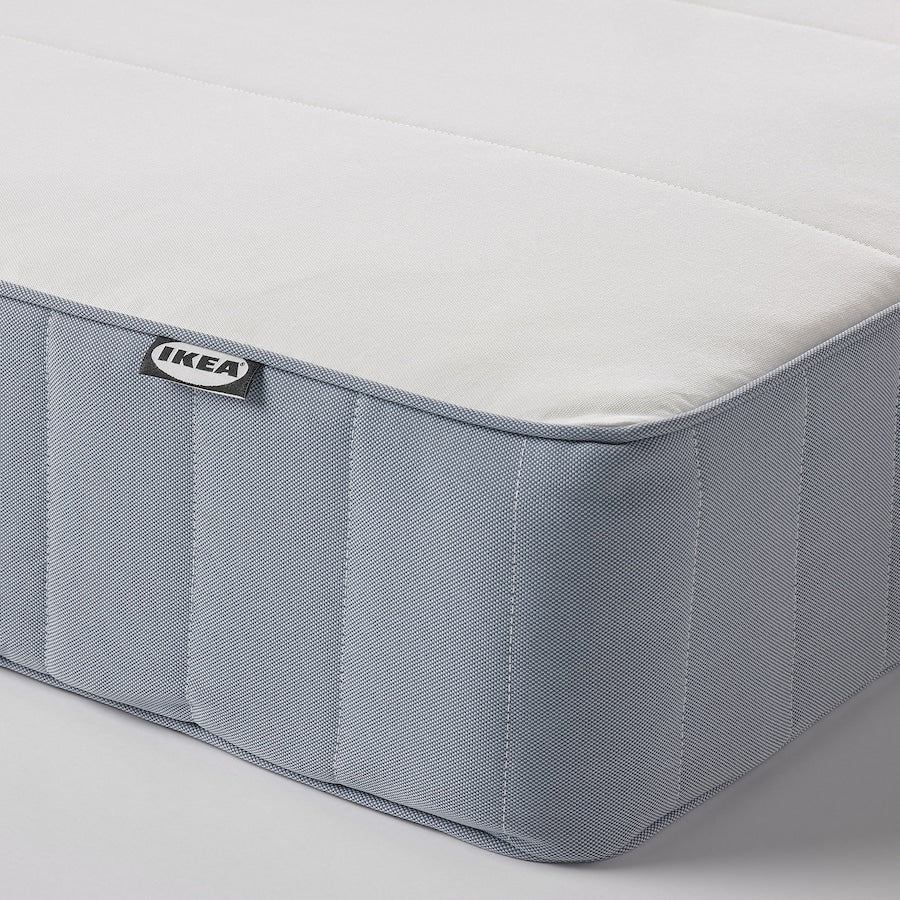 VESTMARKA Sprung mattress, firm/light blue, 90x200 cm