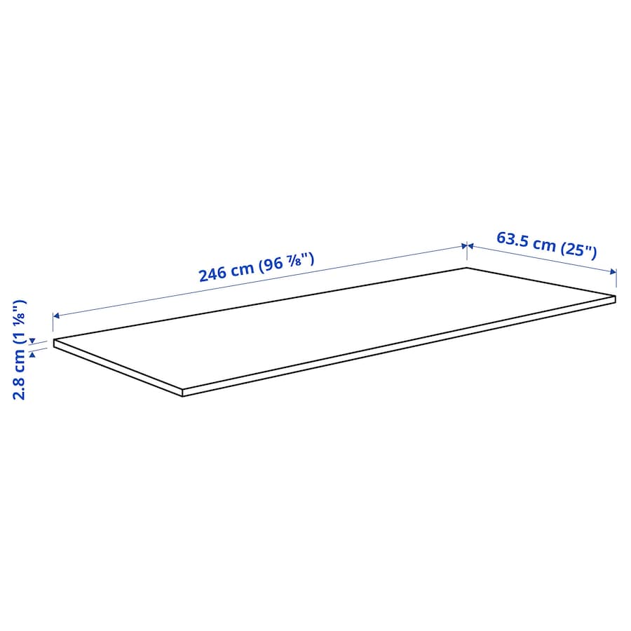 EKBACKEN Worktop, concrete effect/laminate, 246x2.8 cm