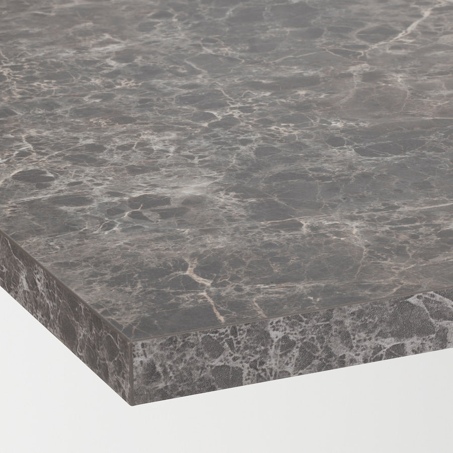 EKBACKEN Worktop, concrete effect/laminate, 246x2.8 cm