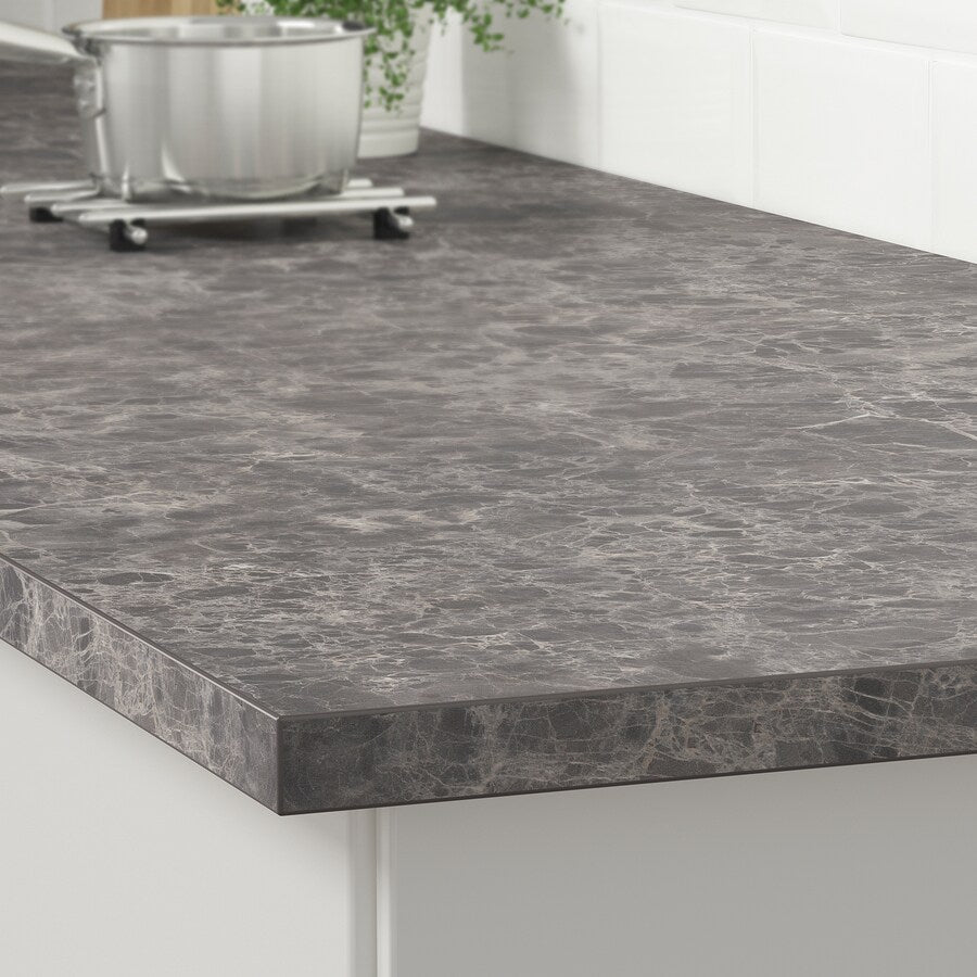 EKBACKEN Worktop, concrete effect/laminate, 246x2.8 cm